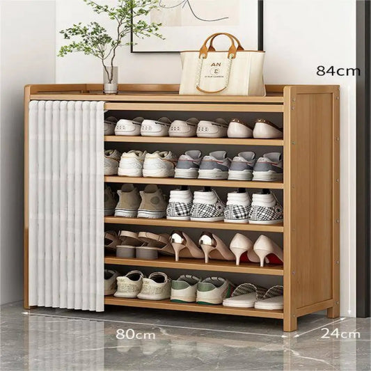 6-Tier Shoes Racks Organizer Racks Wooden Cabinet Organizer Storage Shelves for Entryway Living Room Hallway Doorway