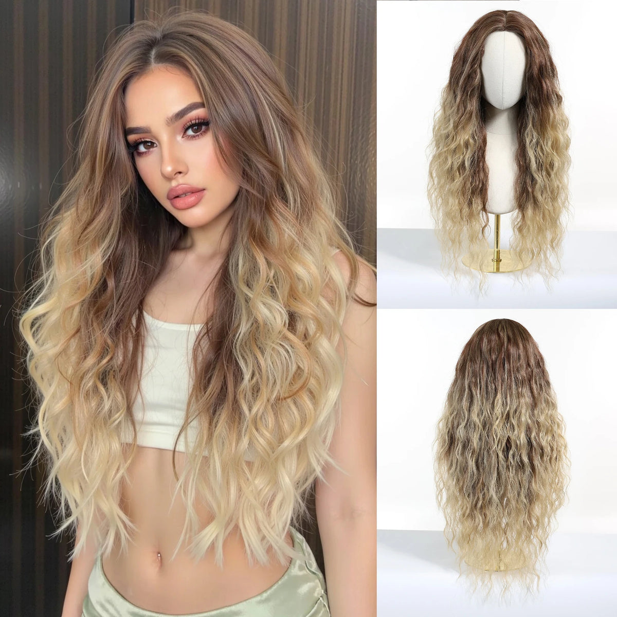 Long Curly Purple Hair Wig Deep Wavy Purple Wig For Fashion Women High Quality Synthetic Wig Party Cosplay Christmas Use 26 Inch