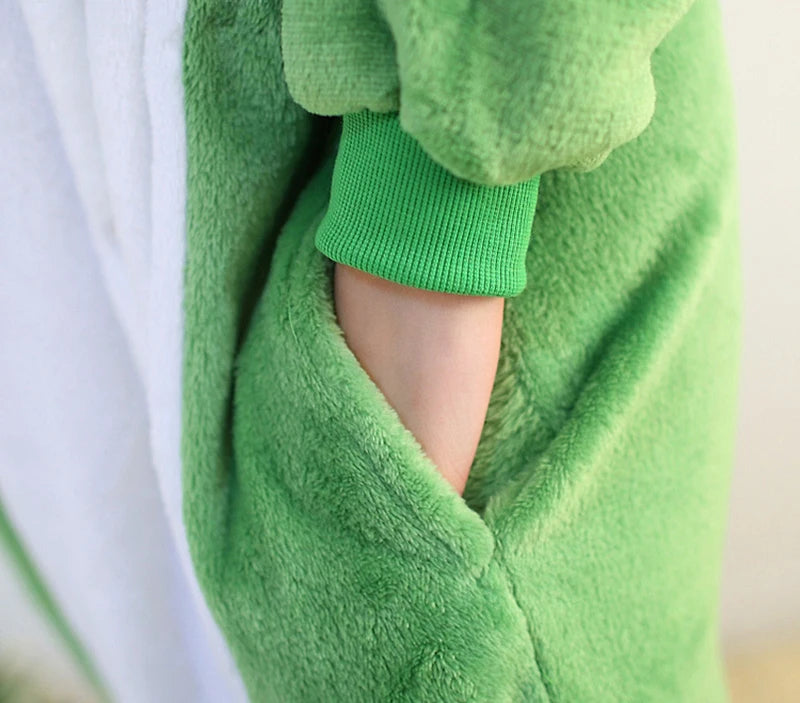 Adult Kids Family Onesie Sleepwear Flanne Animal Frog Cartoon Pajamas Unisex Christmas Halloween Anime Cosplay Costumes Jumpsuit