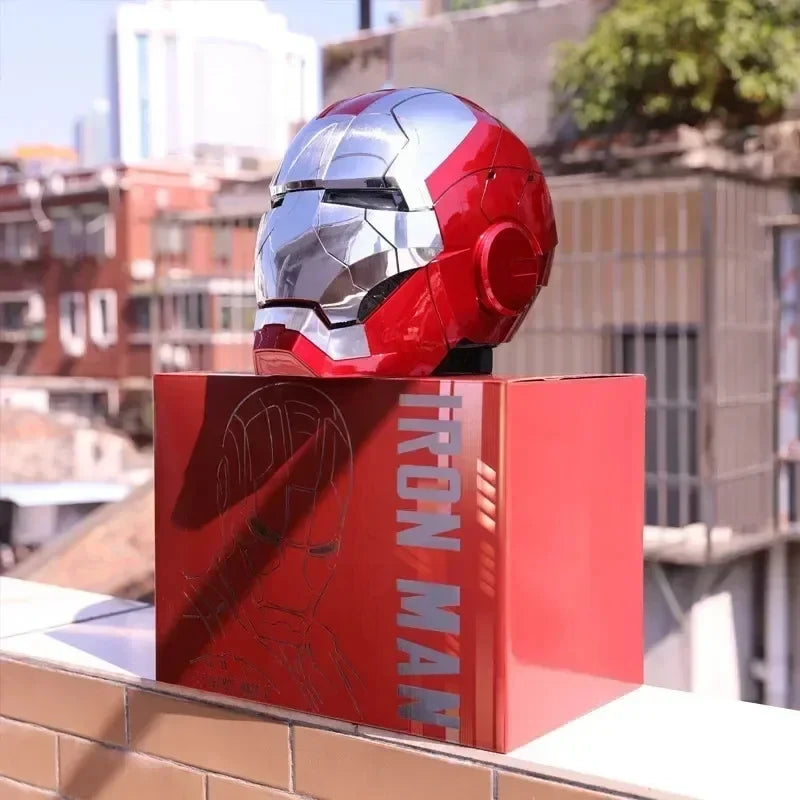Iron Man Mask Mk5 Electric Voice Control Helmet 1/1 Cosplay 1:1 Mask Led Eyes Metal Mask Iron Man Helmet Adult Christmas Gift