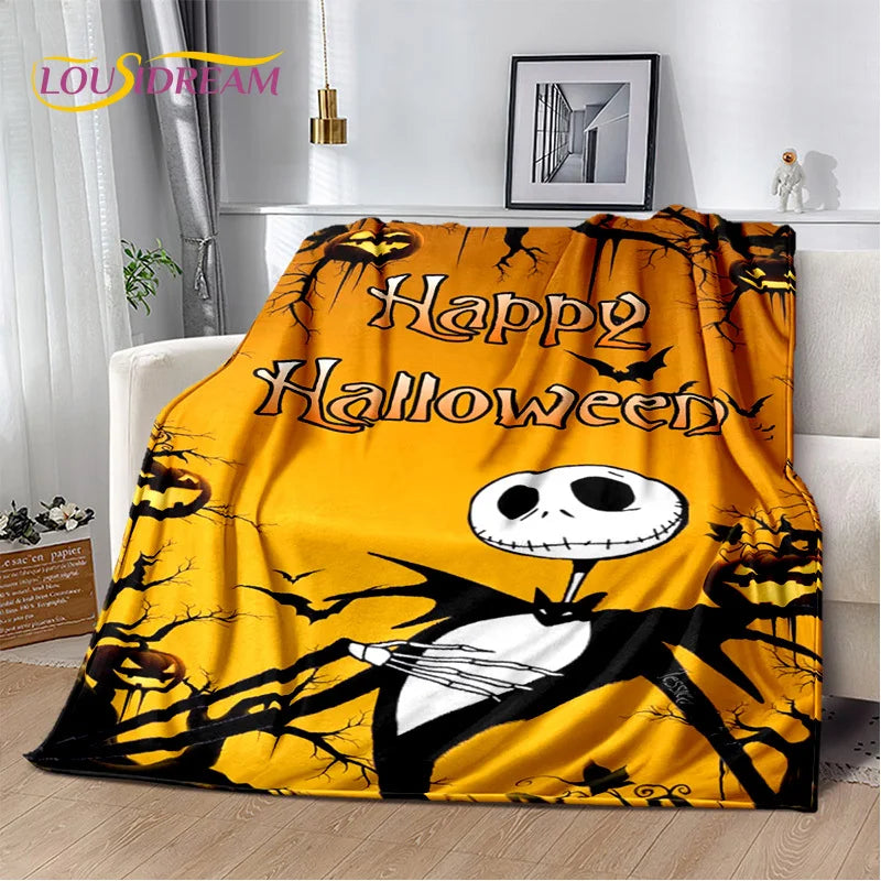 The Nightmare Before Christmas Jack Cartoon Blanket,Flannel Soft Throw Blanket for Home Bedroom Bed Sofa Picnic Office Kid Gift