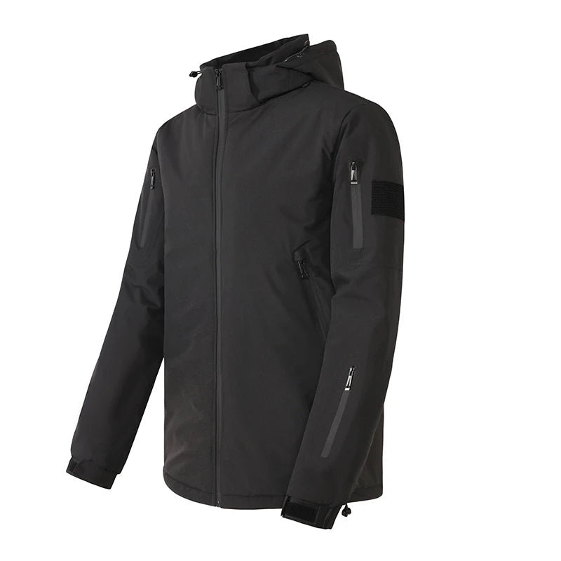 Winter Men 8 Areas Heated Jacket Usb Electric Heating Jacket Outdoor Camping Waterproof Windproof Warm Jacket  Loose Hooded Coat