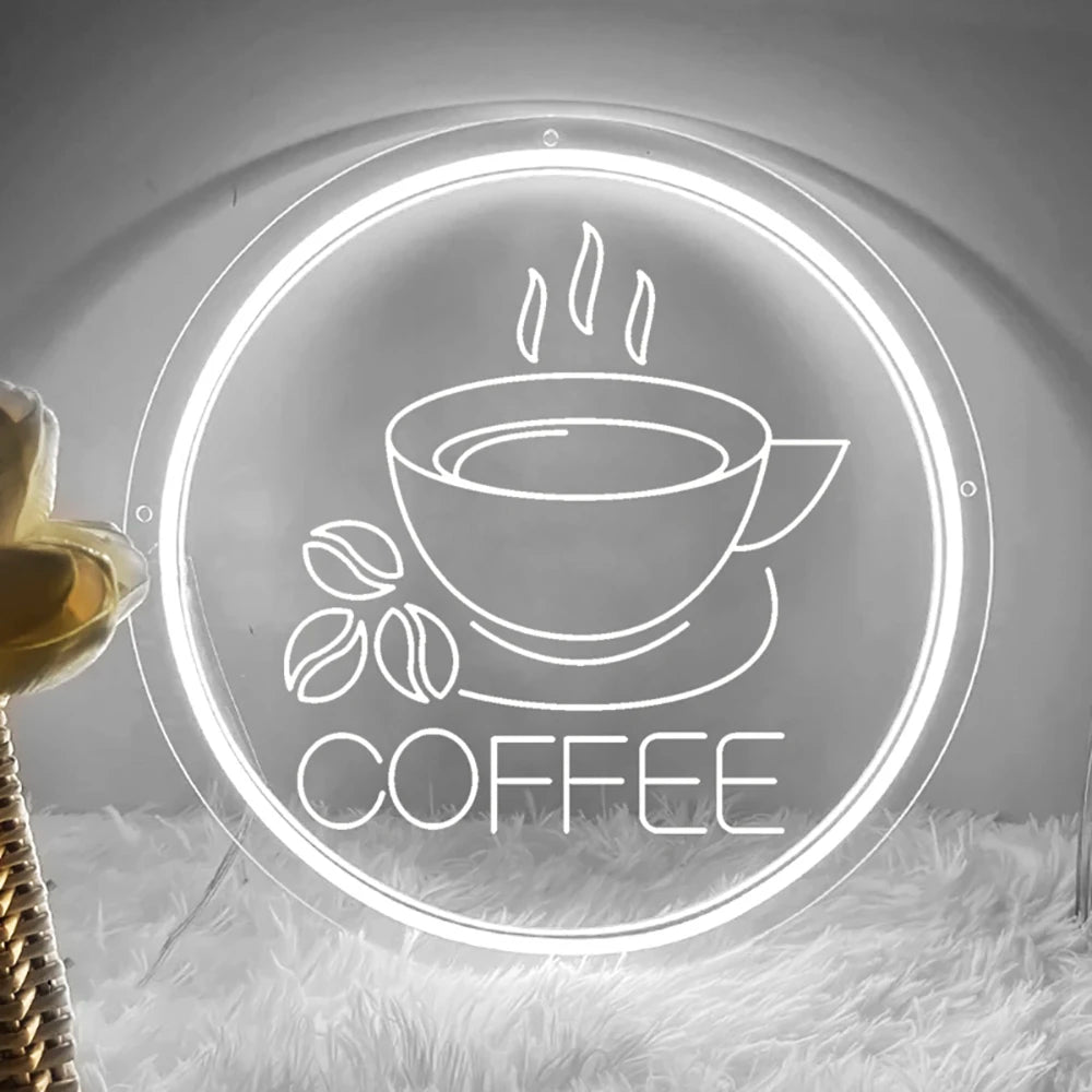 Custom Coffee Neon Sign Shop Home Woman Girls Room Decor Wall Decoration 3D Carving Sign Led Luminous Signs Christmas Gift