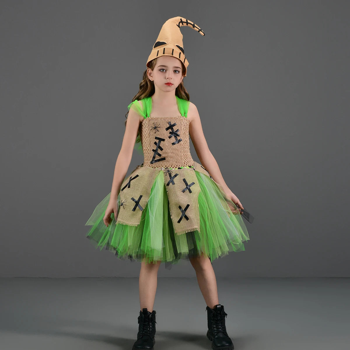 Disguise Oogie Boogie inspired Girls Tutu Dress with Hat Nightmare Then Christmas Stage Costume Kids Halloween Fancy Clothing
