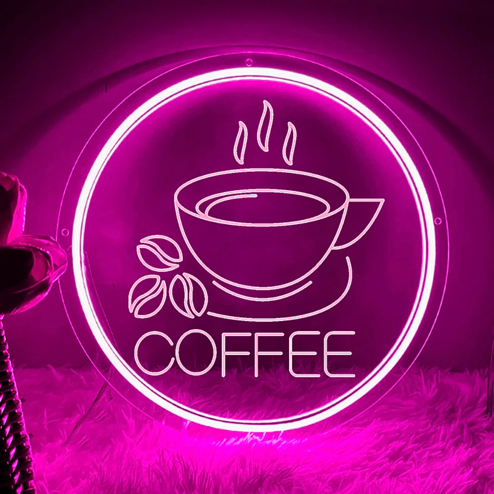 Custom Coffee Neon Sign Shop Home Woman Girls Room Decor Wall Decoration 3D Carving Sign Led Luminous Signs Christmas Gift