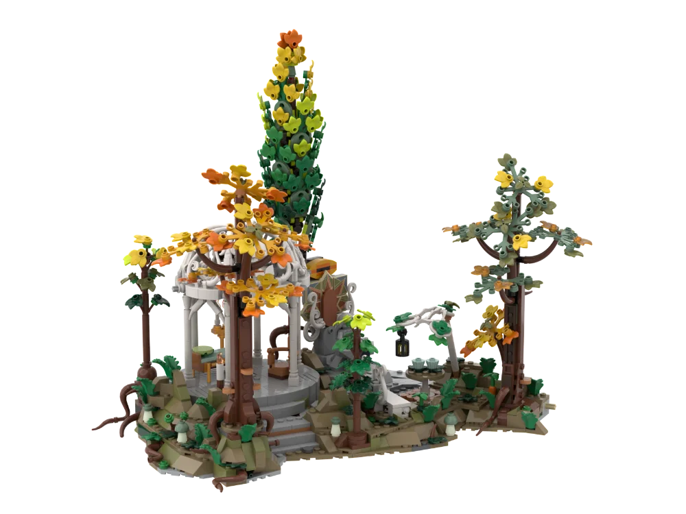 Rivendell House Castle Extension and Mountain Base Architecture Moc Building Blocks Model Assembly Toys Festival Christmas Gifts