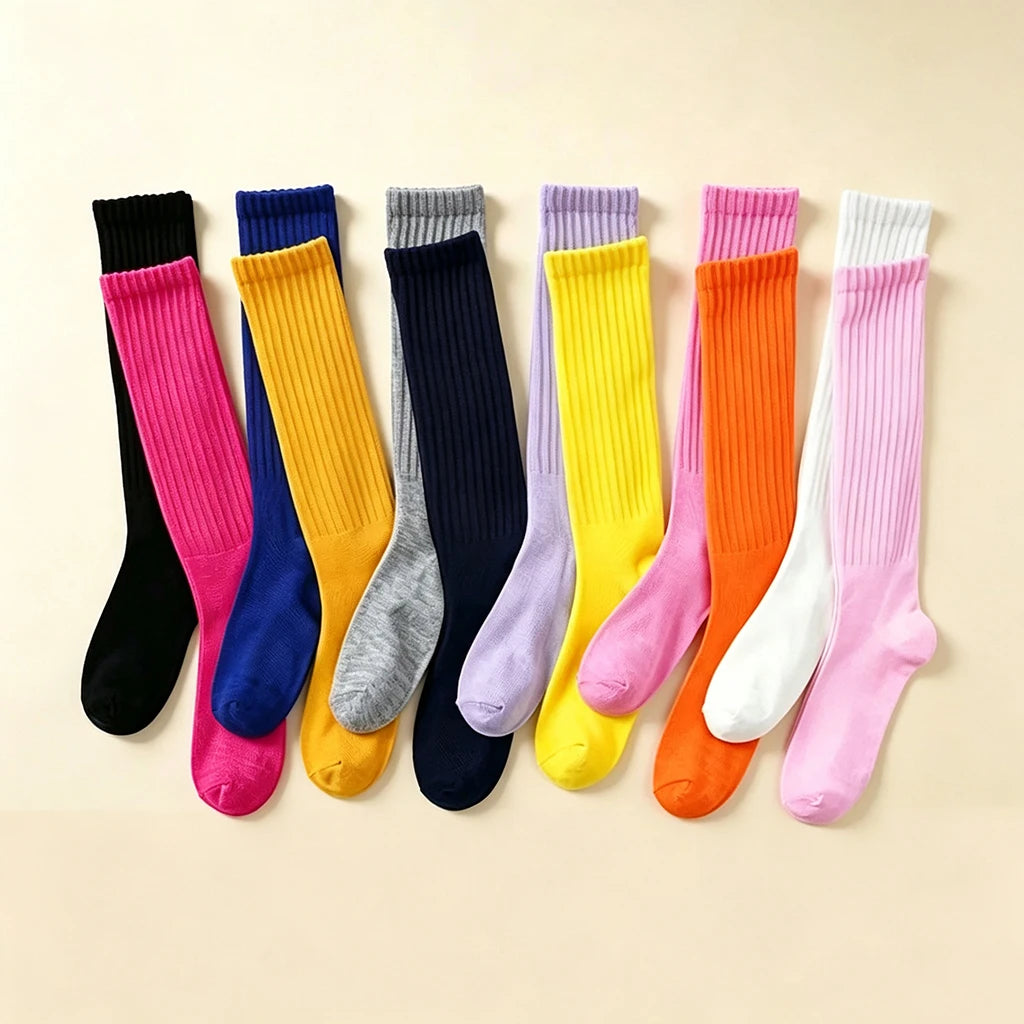 12/24/36 Pairs Cotton Socks Women Men - Solid Color Soft Stretchy Mid Calf Socks - Breathable Casual Daily Wear Bulk Pack