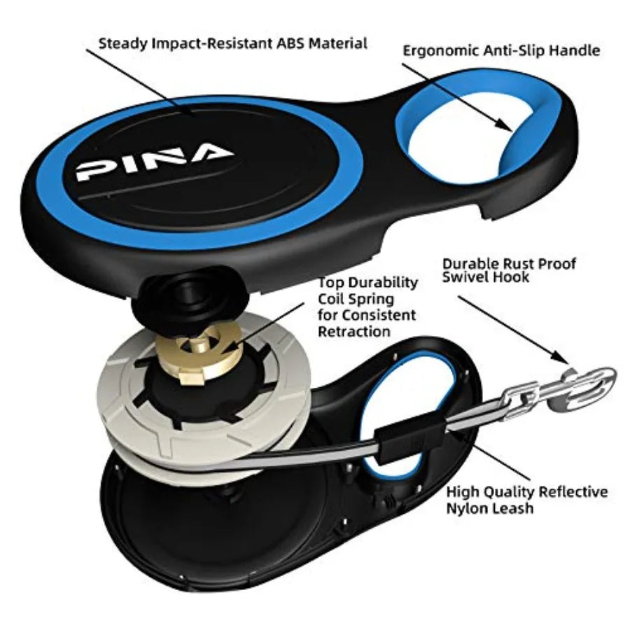 Retractable Dog Leash, 26ft Dog Leash for Small Medium Large Dogs Up to 110lbs, 360° Tangle-Free Strong Reflective Nylon Tape,