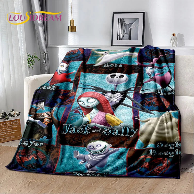 The Nightmare Before Christmas Jack Cartoon Blanket,Flannel Soft Throw Blanket for Home Bedroom Bed Sofa Picnic Office Kid Gift