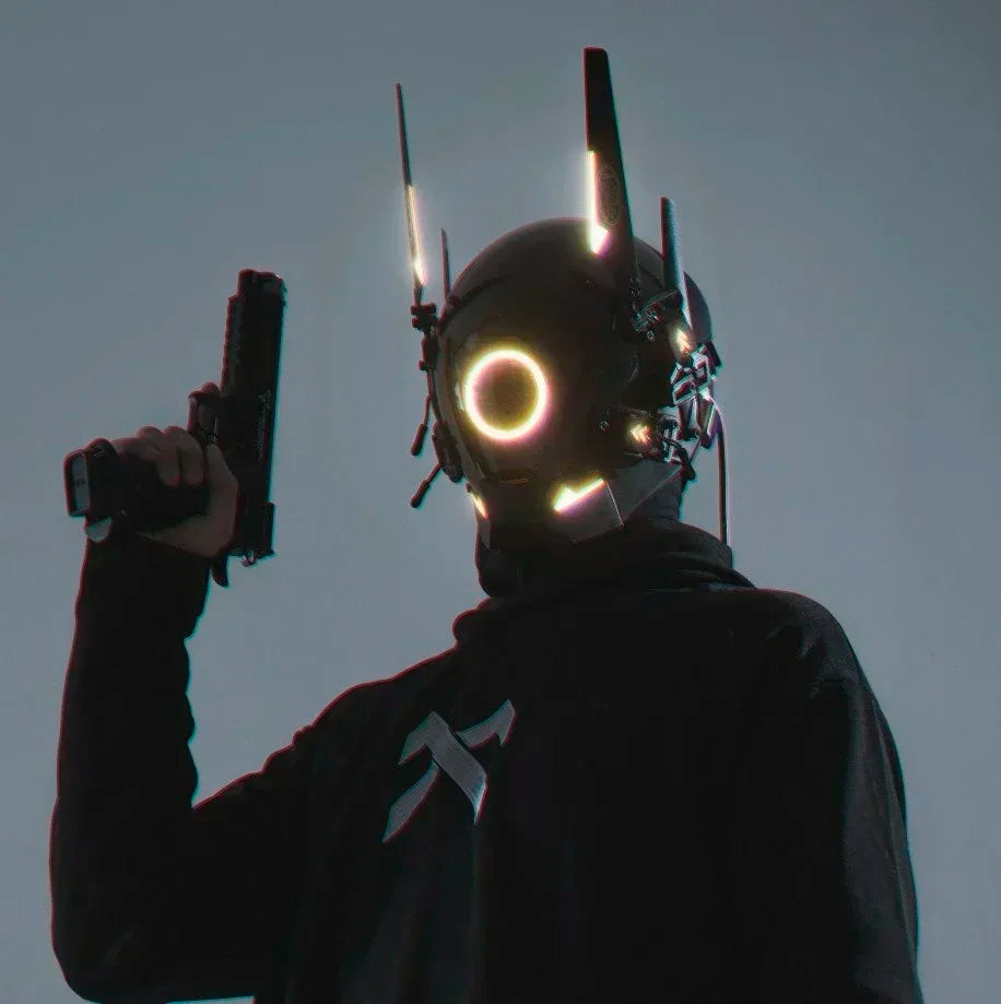 Cyberpunk Helmet Shinobi Mask Robot Samurai Mask Cosplay Techwear Cyber Punk Hi-Tech Helmet Armor Futuristic Toys Christmas Gift