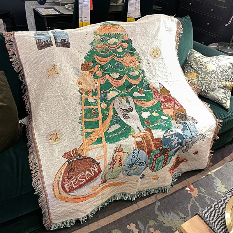 2026 New Years Gifts Blanket Nutcracker Christmas Tree Star Throw Blanket Soft Blanket Bed Blanket Quilt Xmas Decor for Home