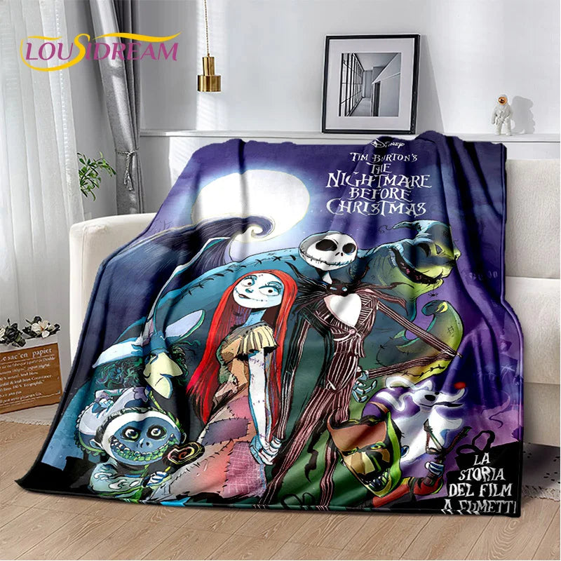 The Nightmare Before Christmas Jack Cartoon Blanket,Flannel Soft Throw Blanket for Home Bedroom Bed Sofa Picnic Office Kid Gift