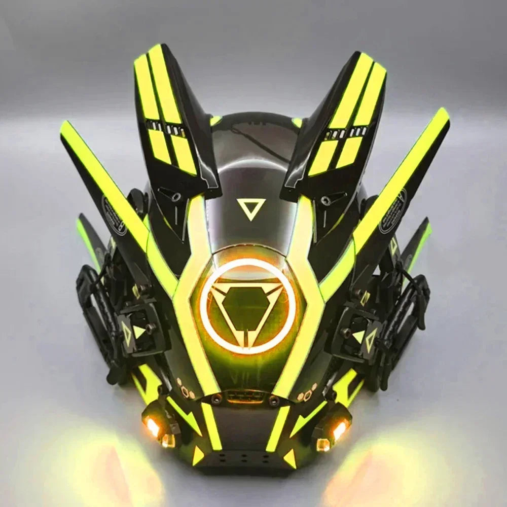 Cyberpunk Helmet Shinobi Mask Robot Samurai Mask Cosplay Techwear Cyber Punk Hi-Tech Helmet Armor Futuristic Toys Christmas Gift