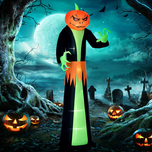 9' Light up Pumpkin Inflatable Outdoor Halloween Yard Decoration W/ Led Lights