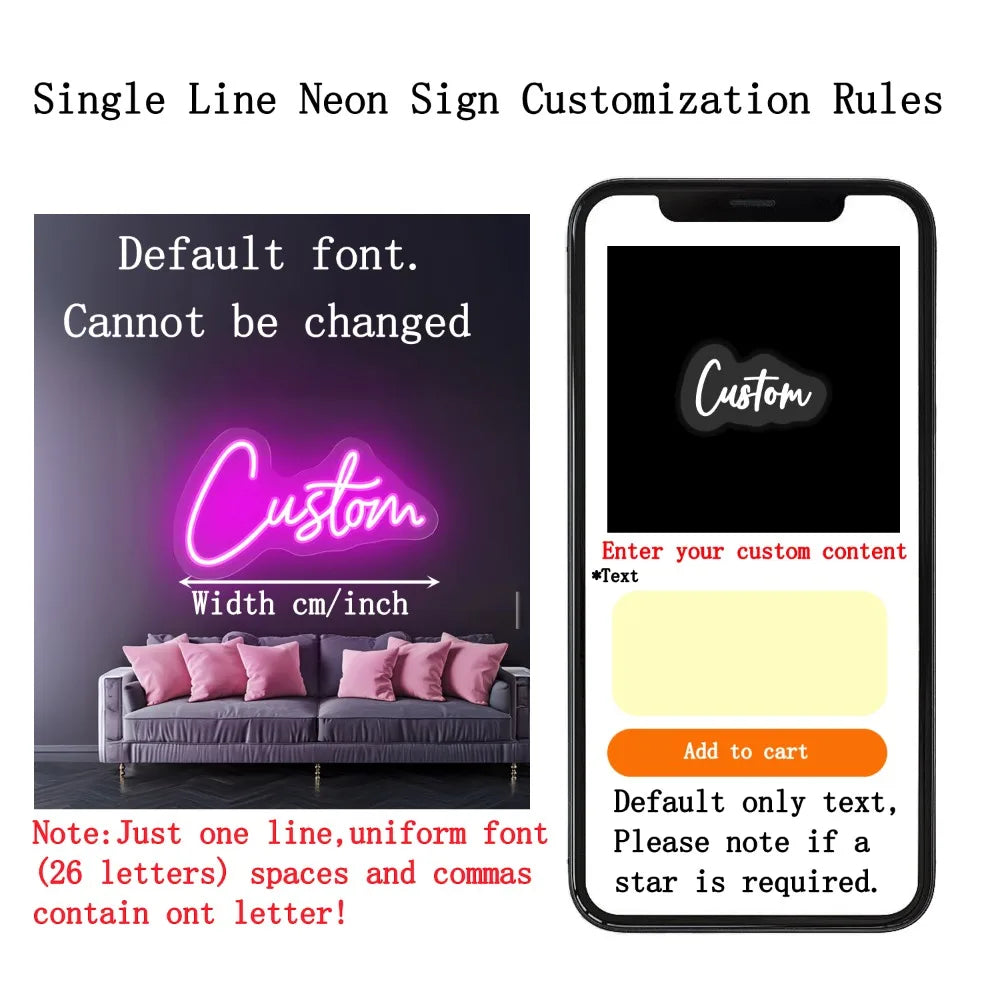 Custom LED Neon Sign USB Powered Name Sign Personalised Wall Decor for Wedding Birthday for Parties Halloween Christmas Gifts