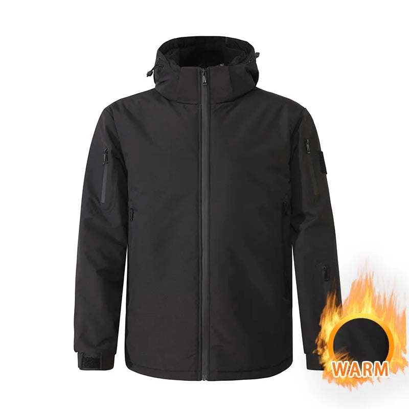 Winter Men 8 Areas Heated Jacket Usb Electric Heating Jacket Outdoor Camping Waterproof Windproof Warm Jacket  Loose Hooded Coat