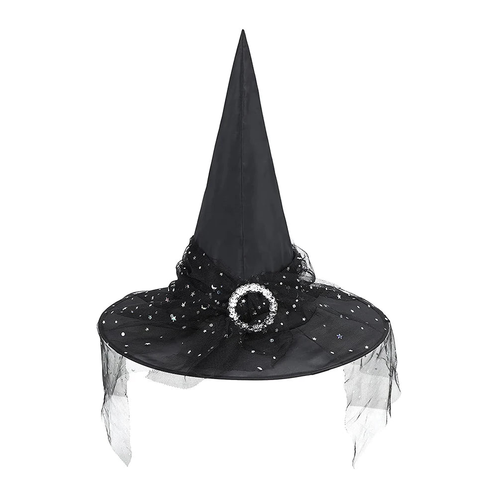 Halloween Witch Hat Black Large Ruched Witch Hat Cosplay Party Prop Halloween Dress Up Party Supplies