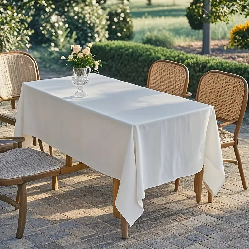6-Piece Set -60 X 102 Inches White Tablecloth Suitable for Rectangular Tables, Reusable and Washable, Suitable for Tables 6-8 Feet Tall, Polyester Tablecloth, Suitable for Weddings, Parties, Banquets, Festivals, Halloween, Ch
