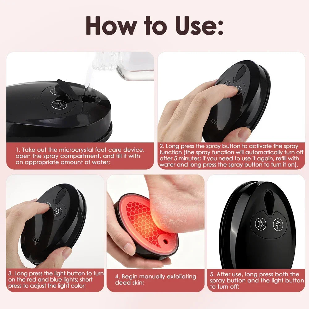 Waterproof Electric Foot Grinder Dead Skin Callus Remover Pedicure Tool Microcrystalline Foot Care Device Rechargeable 500mAh