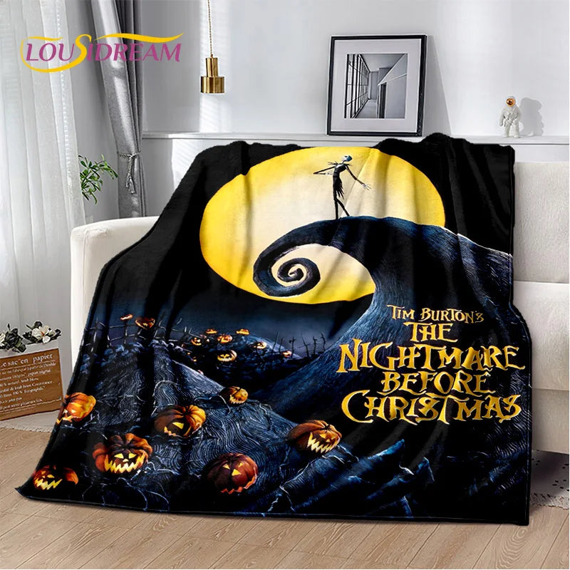 The Nightmare Before Christmas Jack Cartoon Blanket,Flannel Soft Throw Blanket for Home Bedroom Bed Sofa Picnic Office Kid Gift