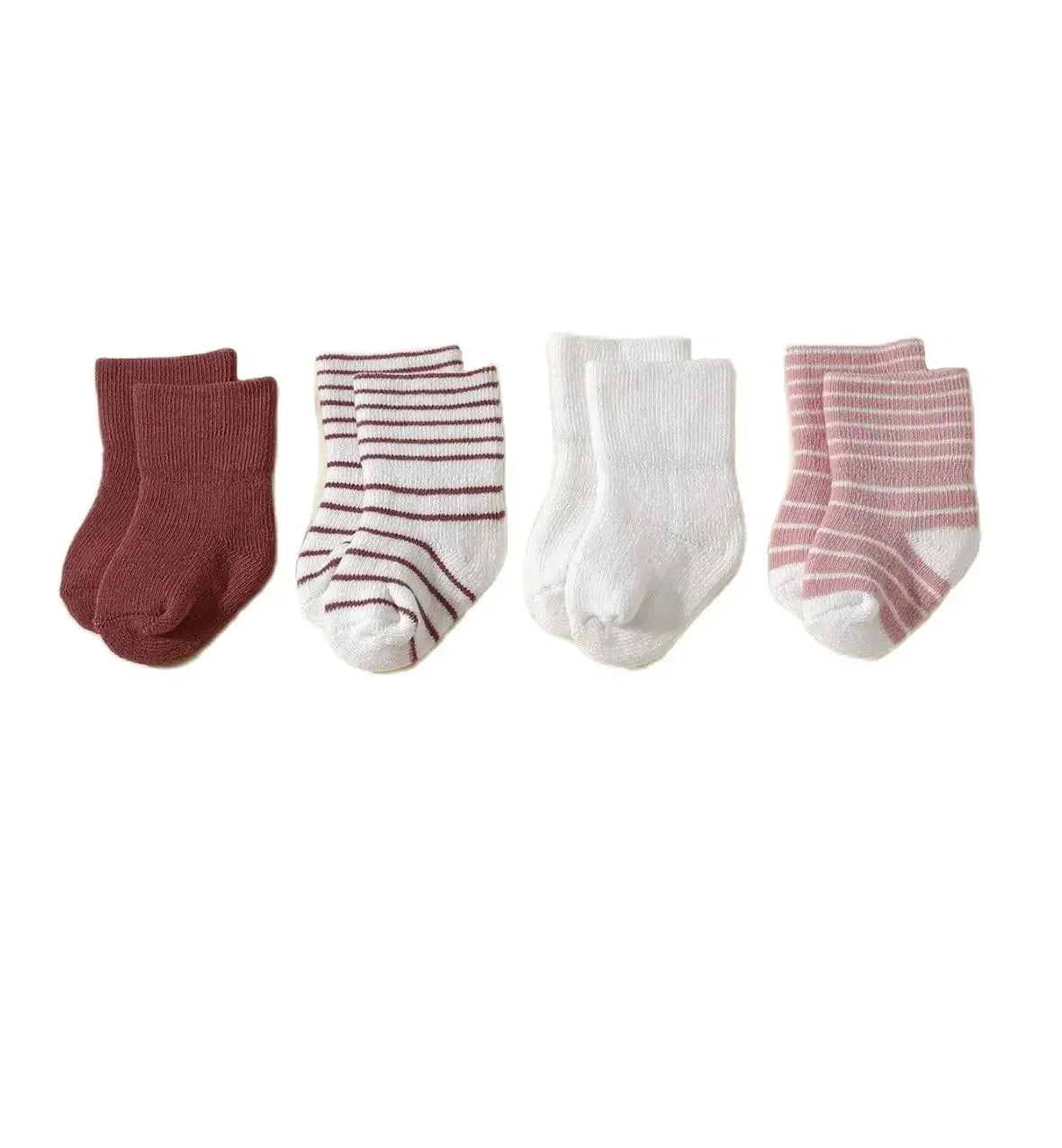 4 Pairs Baby Socks 0-12 Months, Non-Slip Infant Soft Socks for Boys and Girls, Newborn Baby Cute Ankle Socks Spring and Autumn