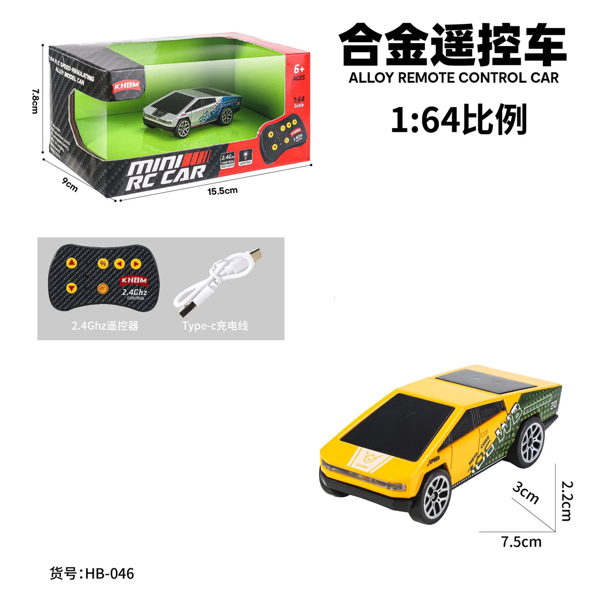 Mini 1:64 RC Car Monster Truck 2.4G Alloy Remote Control Off-Road Drift Racing with Led Light Adult Boys Toys Christmas Gifts