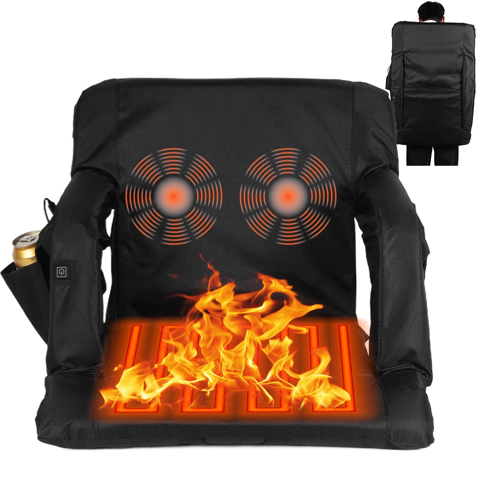 Comfort Stadium Seats with Back Support Folding Heated Stadium Seat Cushion 3 Speed Temperature Winter Warm Heated Seat Mat