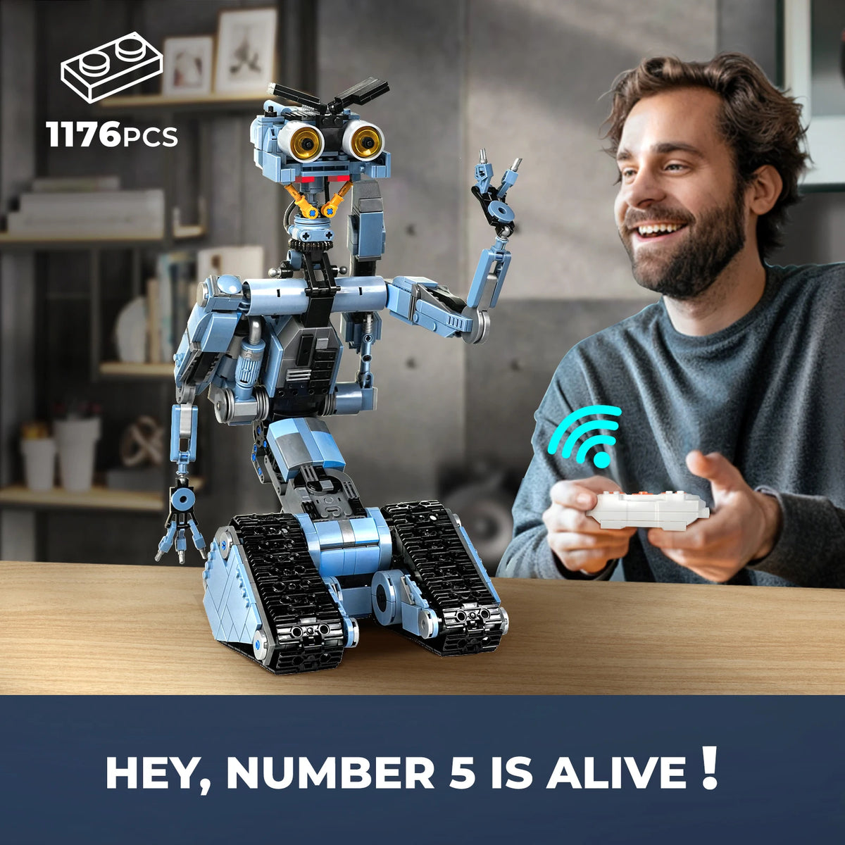 1176 Pieces Johnny 5 Robot Building Blocks Set Short Circuit Robot Model Classic Movie Creative Christmas Gift for Adult Fan