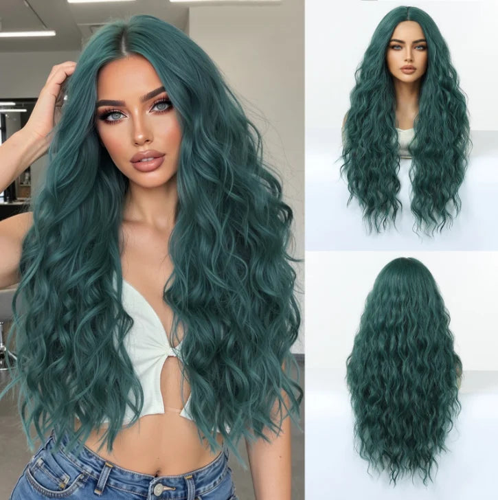 Long Curly Purple Hair Wig Deep Wavy Purple Wig For Fashion Women High Quality Synthetic Wig Party Cosplay Christmas Use 26 Inch