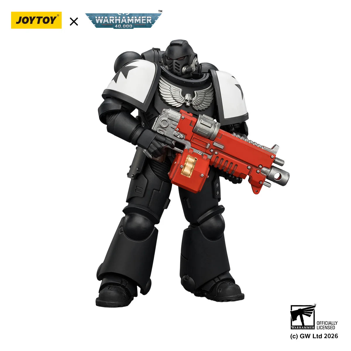 JOYTOY Warhammer 40,000 1/18 Action Figure Black Templars Intercessor with Bolt Rifle, Bolt Pistol and Chainsword Model