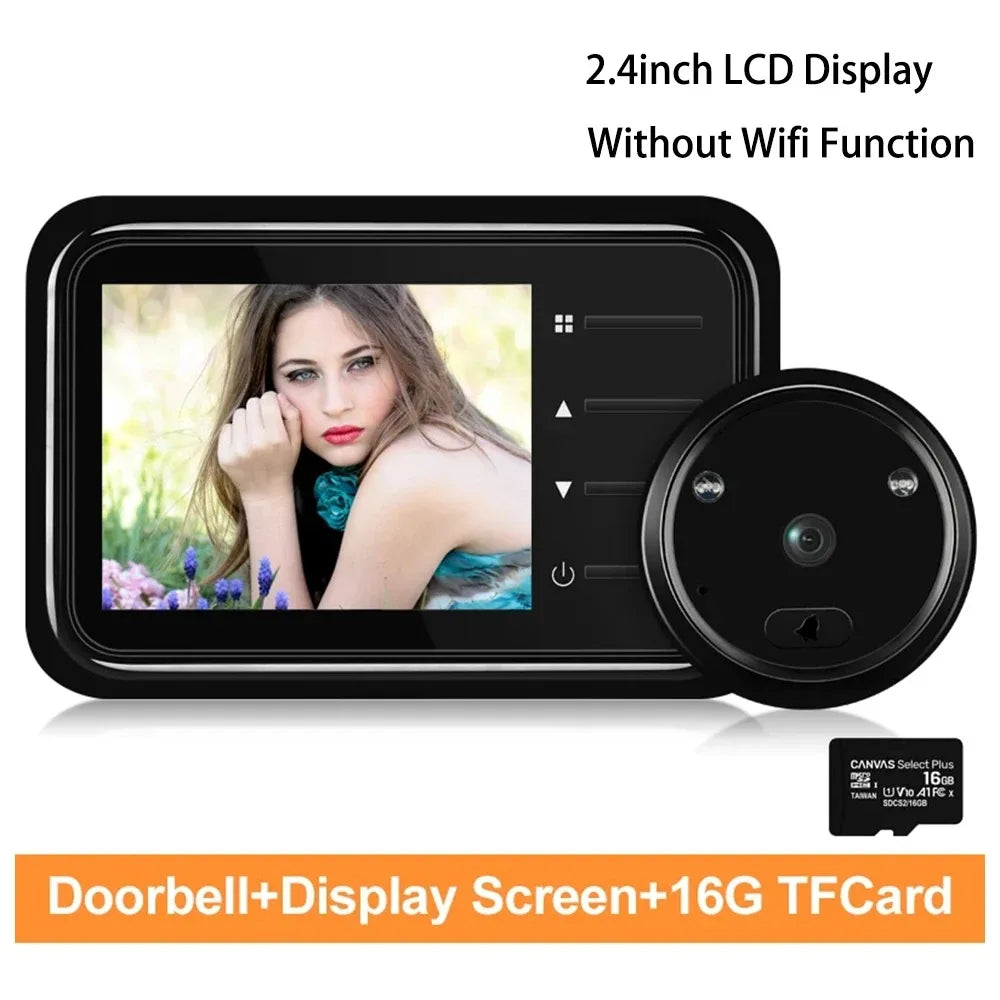 2.4Inch LCD Door Peephole Camera IR Night Vision Video Eye Door Bell Visual Doorbell Security Protection Camera