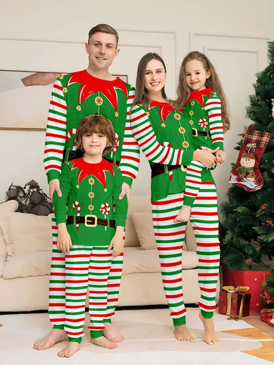 2025 New Christmas Pyjamas Family Look Couples And Kids Matching Outfits Print Pajamas Set Baby Romper Cute Sleepwear Xmas Wear