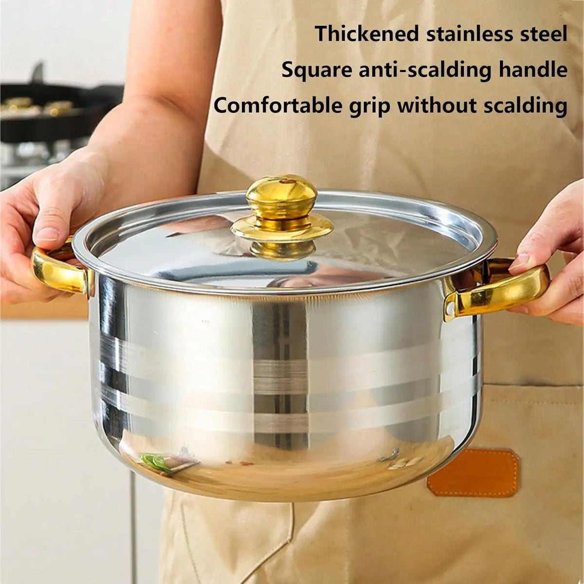 TAIMASI [10pcs Stainless Steel Pot Set] 10pcs Stainless Steel Pot Set, Multi-Size Cooking Pots With 5 POTS + 5 LIDS | Deep Stock Pot, Suitable For Home And Restaurant Cooking, Soups, Hot Pots, Noodles, Pasta, Seafood Soups Ch