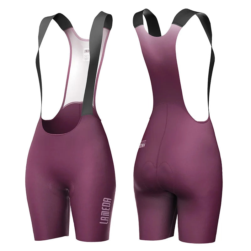 LAMEDA Women's Cycling Bib Shorts Absorb-Shock Padded Road Bike Strap Shorts Summer Breathable Riding Biking Bib Shorts Clothes