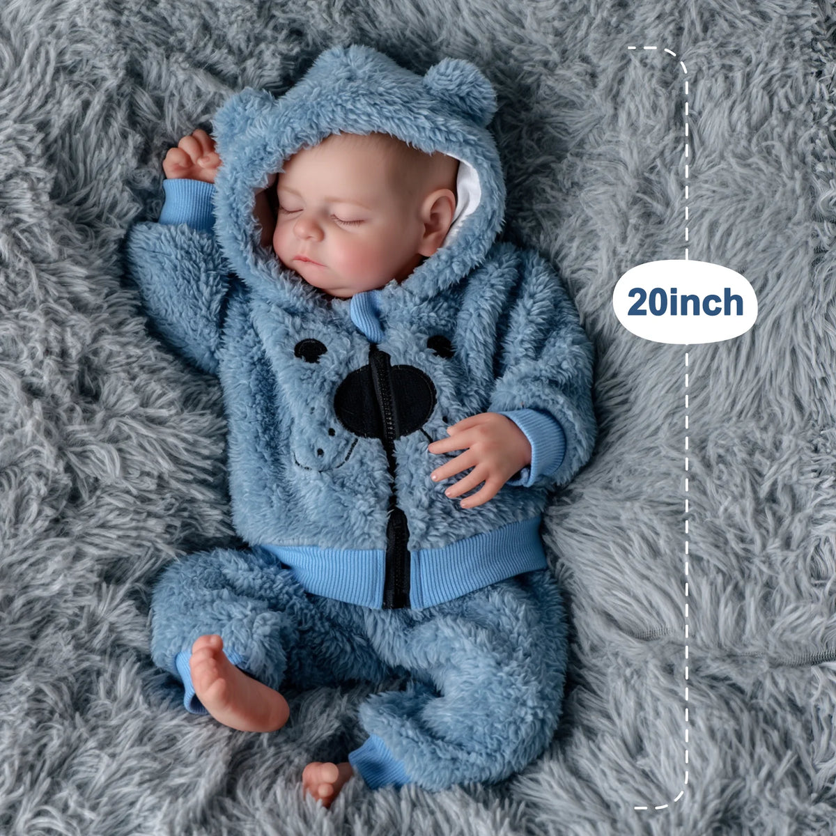 20-Inch Reborn Baby Doll, 3D Skin Texture, Premium Handcrafted Details, Realistic Baby Doll, Posable Figure, Soft Touch Vinyl Lifelike Baby Doll with Outfits And Gift Set, Ideal for Display Show, Art Collection, Role Play, An