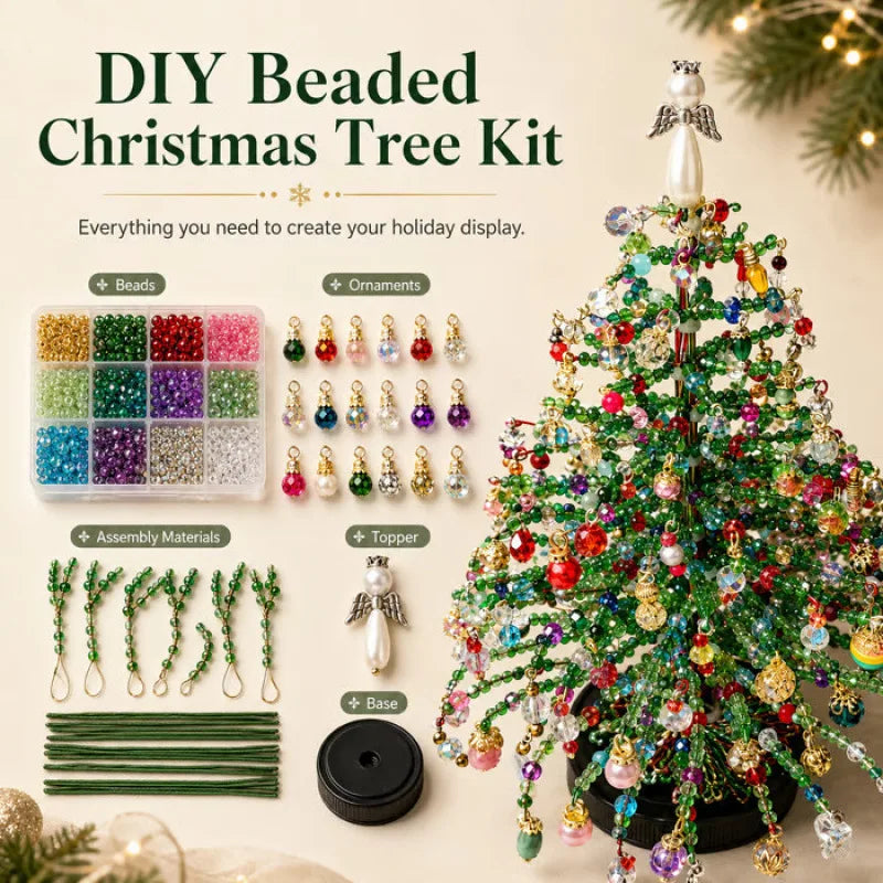 Halloween DIY Beaded Tree Kit Mini Desktop Halloween Tree Bead Holiday Craft DIY Set Christmas Halloween Ornaments Xmas Decor