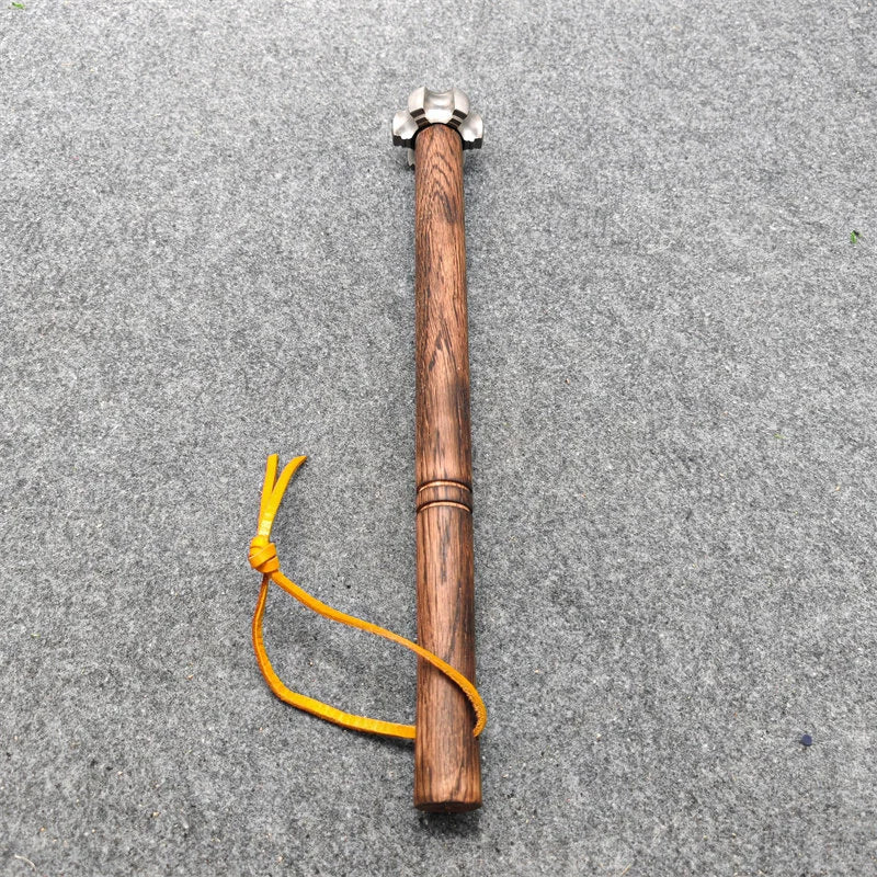 Vintage Hexagonal Bone Hammer for Fitness, Car Self-Defense, Window-Breaking Safety Hammer, Gourd Hammer, Cold Collection, Marti