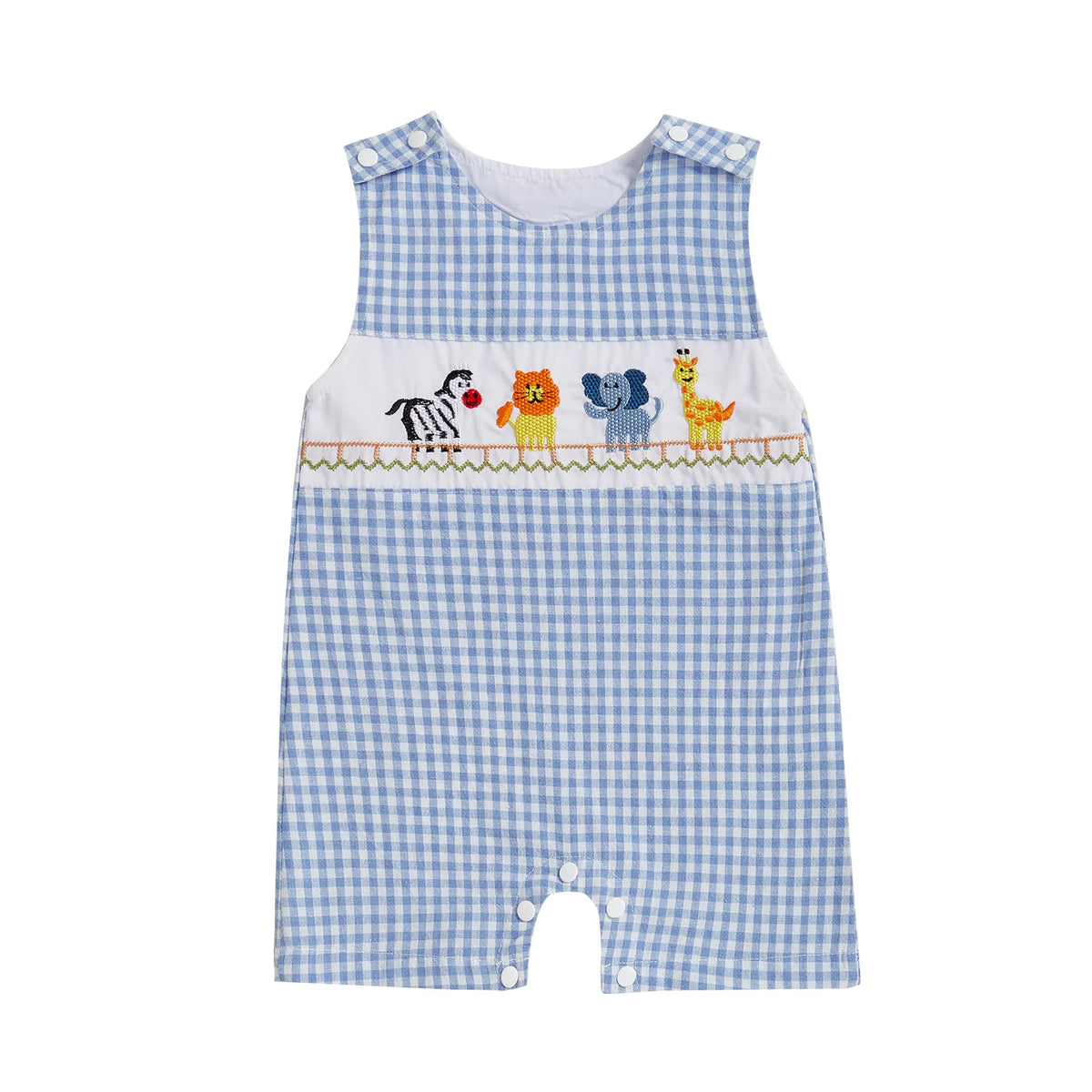 New Baby Boy Romper Cute Embroidered Sleeveless Buttons Short Jumpsuits 2026 Summer Toddler Overalls 0-18M
