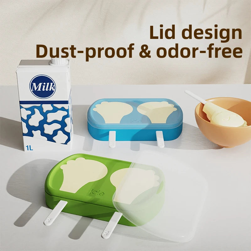 Joie Silicone Popsicle Molds Freeze Pops Cute Cartoon Mold Reusable Ice Pop Mold With Lids Sticks Home Kitchen Tools BPA Free