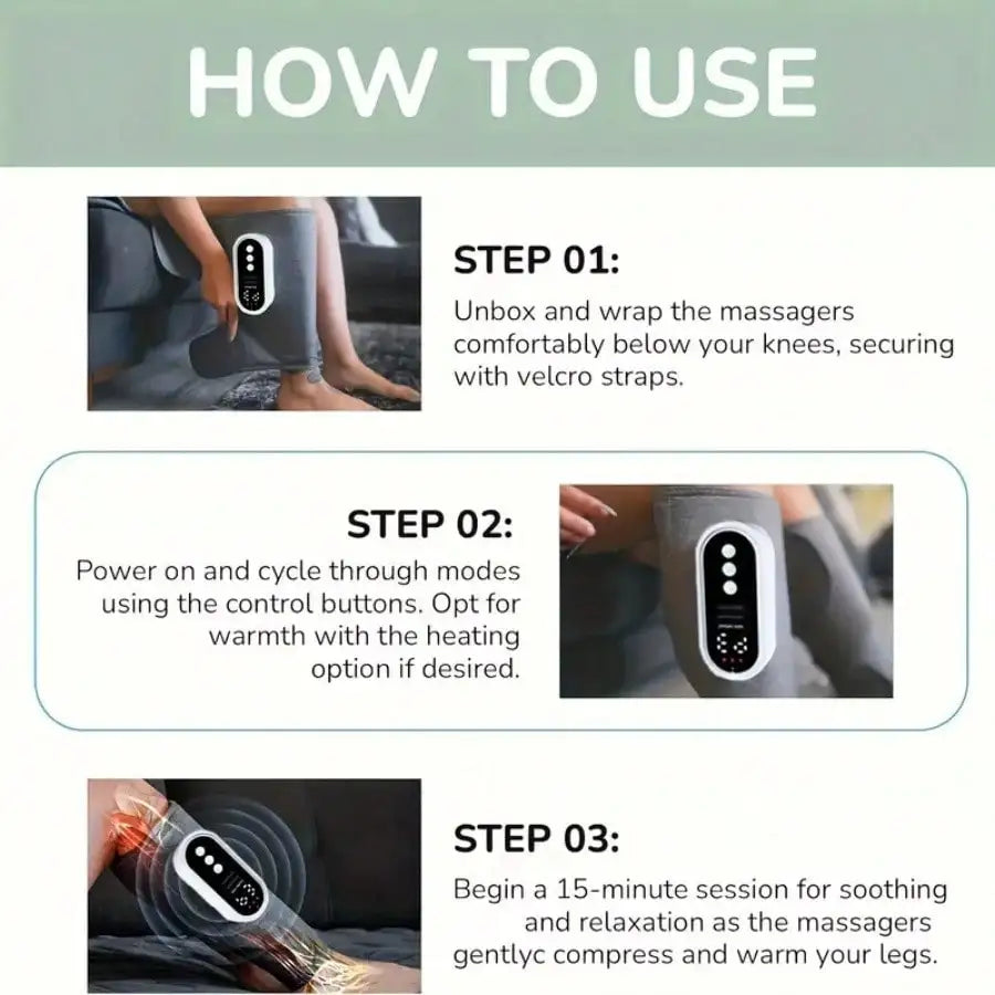 New Round Calf Massager, Air Compressor Massager, 3 Intensity Levels, Easy To Use, Suitable For Feet, Legs, Thighs And Knees, Wireless Leg Massager, A Christmas, Mother's Day And Father's Day Gift.