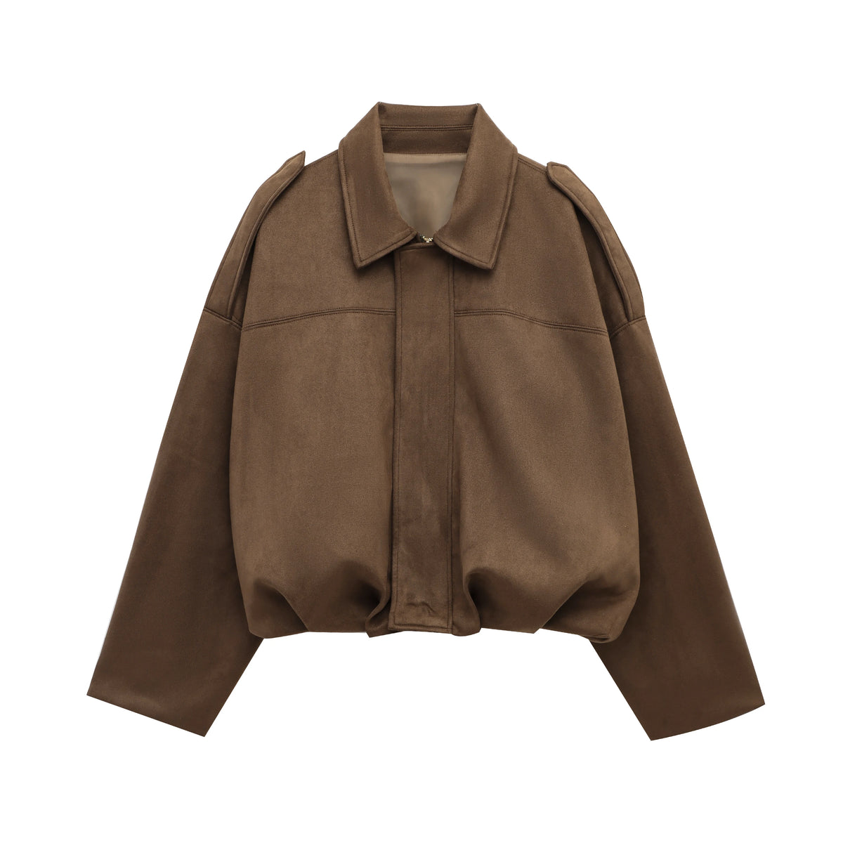 HH Women Elegant Party Jacket Loose Casual Office Coat Lapel Zipper Long Sleeve Vintage Autumn Vacation Winter Solid Outerwear
