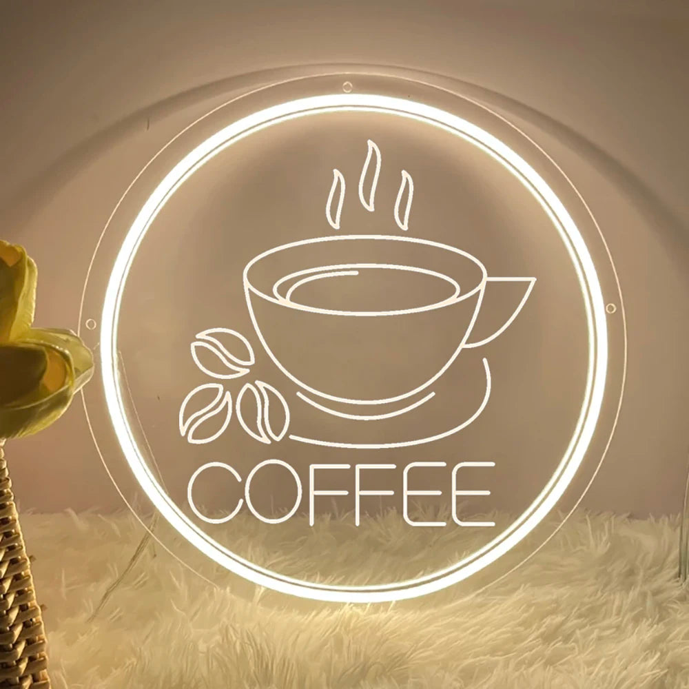 Custom Coffee Neon Sign Shop Home Woman Girls Room Decor Wall Decoration 3D Carving Sign Led Luminous Signs Christmas Gift