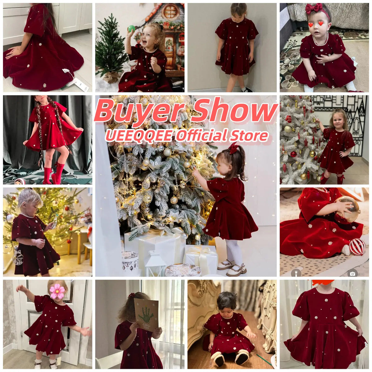 Autumn Winter Children Dress 1-10Y Girls Pearl Thick Warm Fleece Red Party Christmas Princess Dresses Toddler Wear Kids Clothing