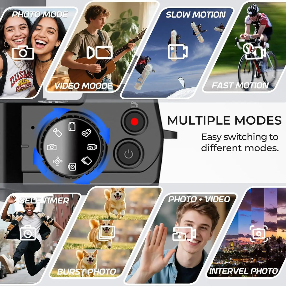 4K Vlogging Camera for YouTube with Flip Screen, WiFi, and Auto-Focus - Photography Digital Camera Includes 2 Batteries, Wide & Macro Lens, MicroSD Card, Card Reader