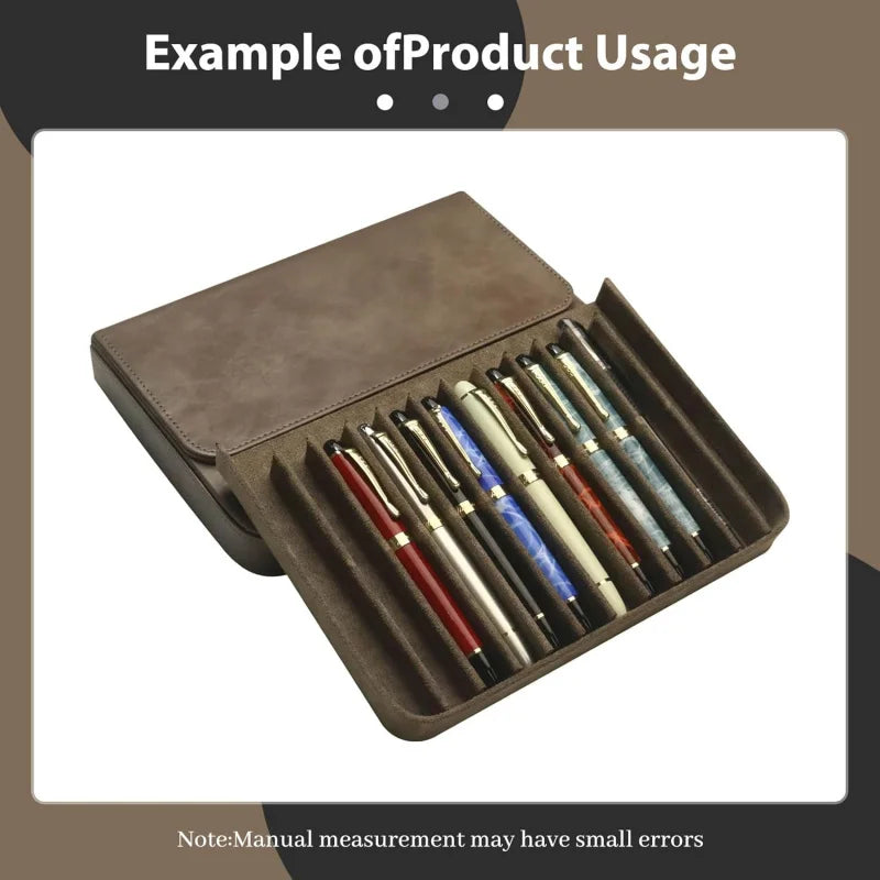 PU Leather 12 Fountain Pen Case Organizer, Handmade, Magnetic Closure with Drawer, Christmas Gift for Man/Woman/Office,12 slots