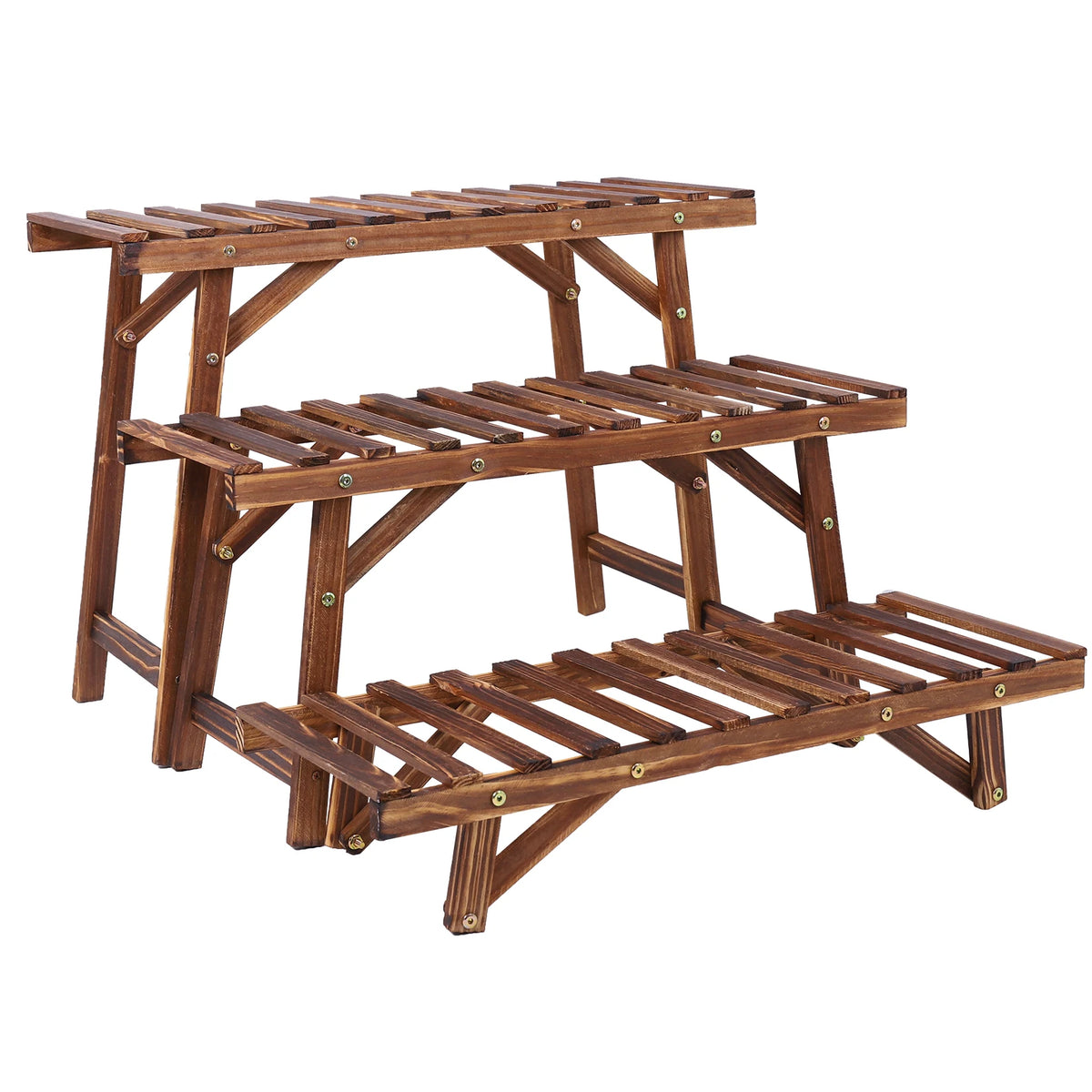 3 Tier Wood Plant Stand Display Rack Flower Pot Holder Planter Organizer for Home Garden Decor
