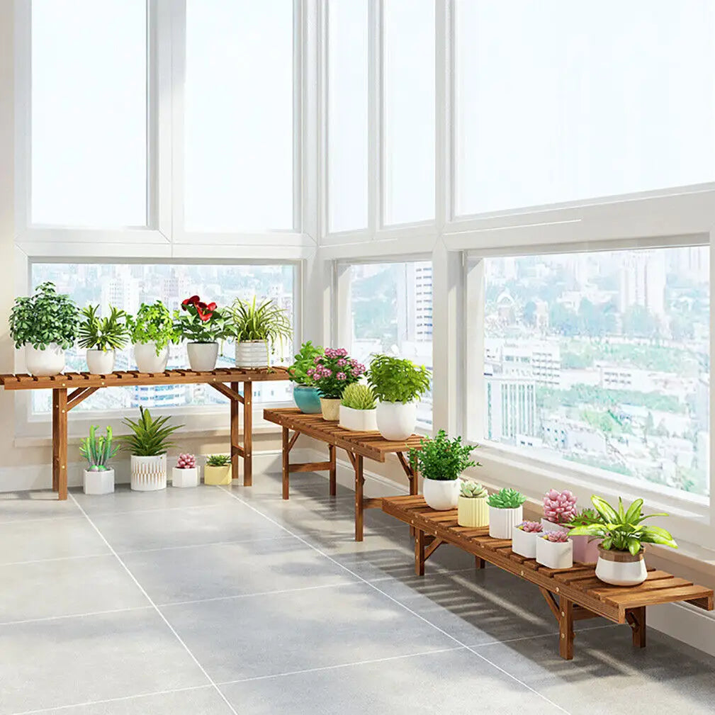 3 Tier Wood Plant Stand Display Rack Flower Pot Holder Planter Organizer for Home Garden Decor