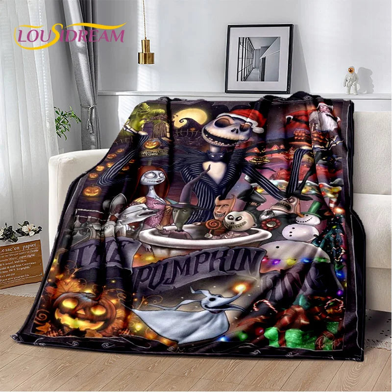 The Nightmare Before Christmas Jack Cartoon Blanket,Flannel Soft Throw Blanket for Home Bedroom Bed Sofa Picnic Office Kid Gift