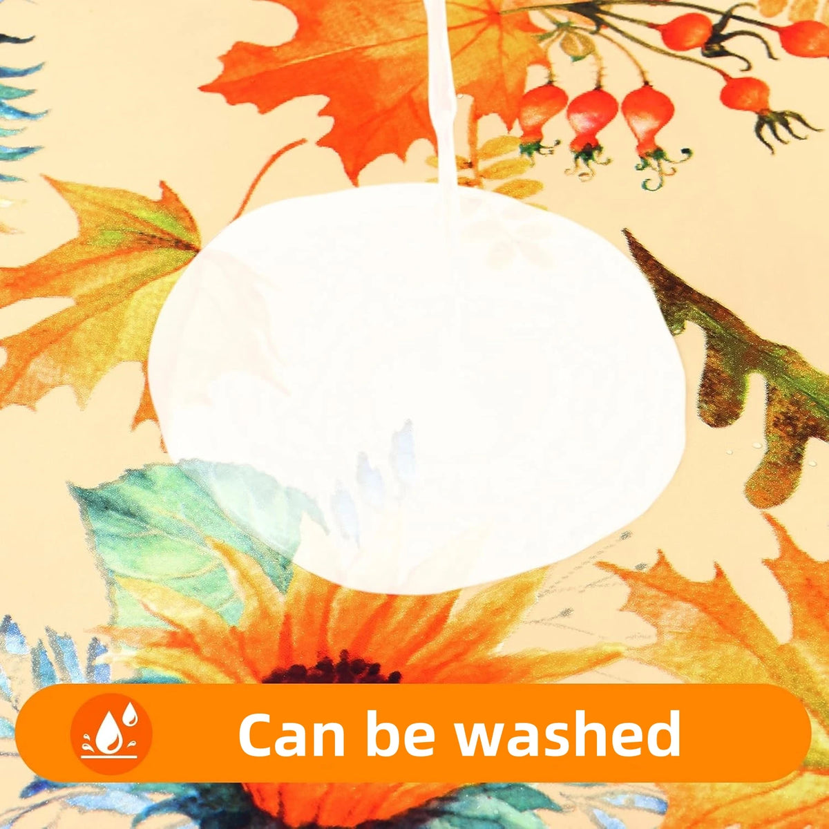 Waterproof PVC Flannel Table Cover Elastic Fitted Tablecloth Floral Pumpkin Christmas Pattern Dining Party Decoration
