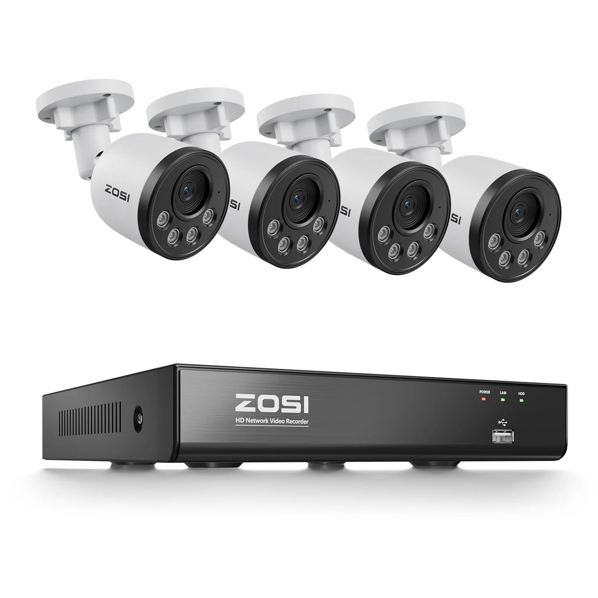 ZOSI C180 4K PoE CCTV Camera System 8MP HD IP Cameras Outdoor Indoor Audio Recording 8CH NVR(16CH Expandable) Video Surveillance